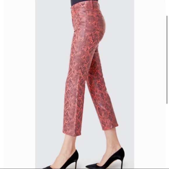 NWT J Brand  Selena Coated Kalani Boa Snakeskin Print Crop Boot Denim Jeans - Picture 5 of 12